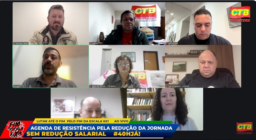Super Live da CTB define agenda para luta no Senado pelo fim da escala 6x1