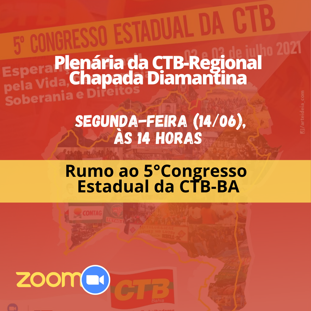A Regional Chapada Diamantina convoca para plenária, segunda-feira, 14