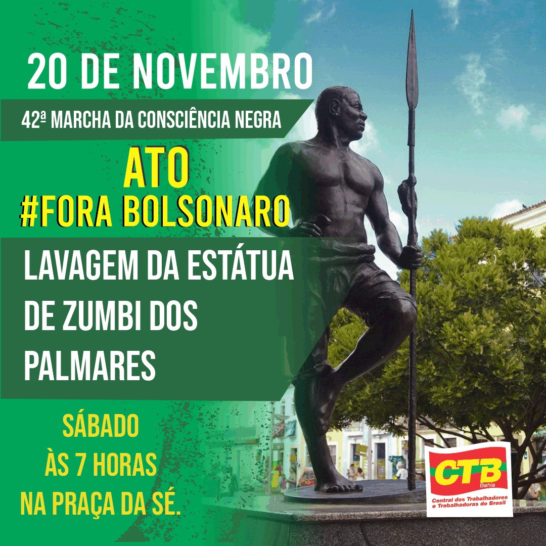 Dia da Consciência Negra terá 13ª lavagem da estátua de Zumbi em Salvador