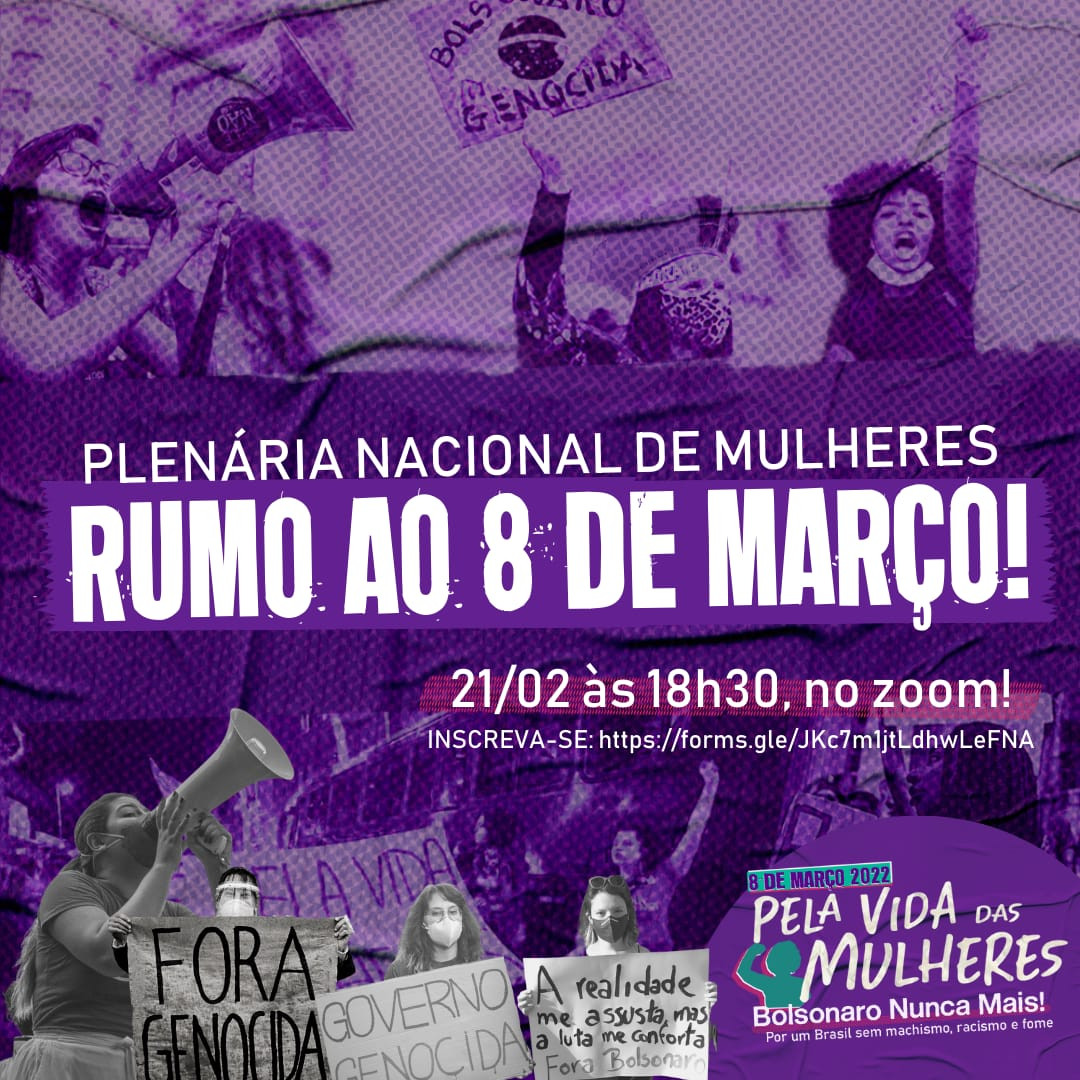 Mulheres realizam Plenária Nacional para o 8 de Março, nesta segunda (21)