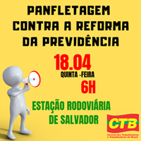 CTB Bahia convoca para panfletagem na Rodoviária de Salvador nesta quinta