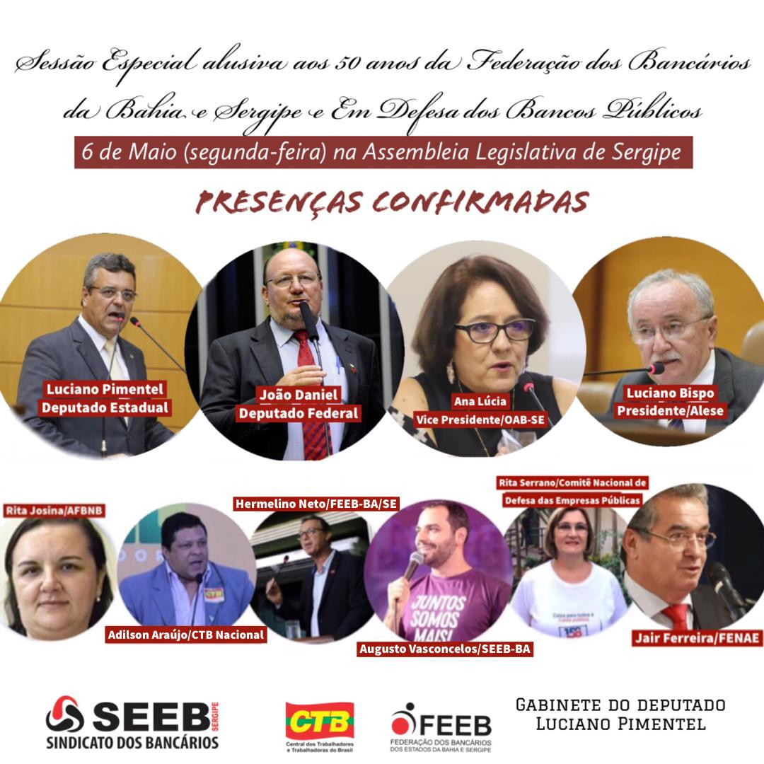 Sessão especial em defesa dos bancos públicos será logo mais às 17h na ALESE