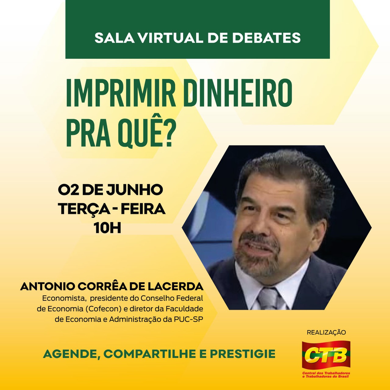 Economia é tema da Sala Virtual da CTB da terça-feira (2)