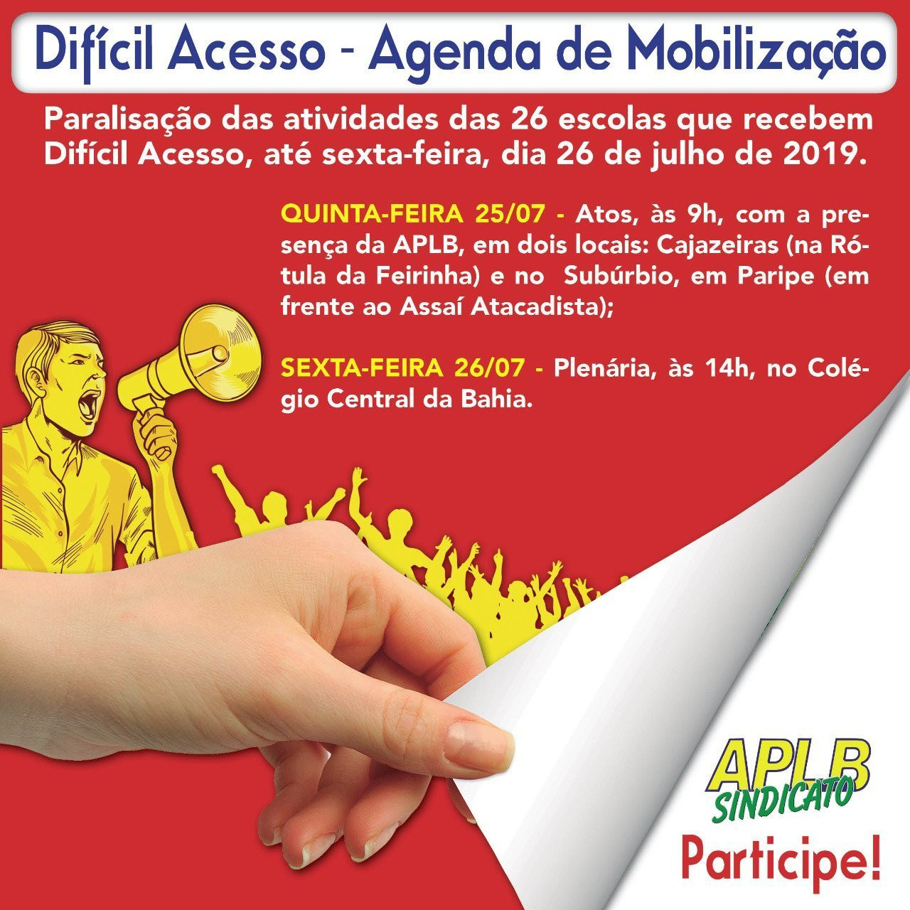 APLB segue firme na luta pela Gratificação do Difícil Acesso